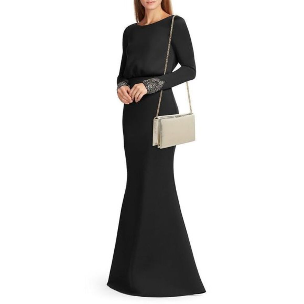 Chiara Boni Elena Laminato Metallic Leather Clutch $595